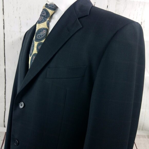 Joseph Abboud Nordstrom Blue Pane Suit Blazer Spor - Picture 6 of 11